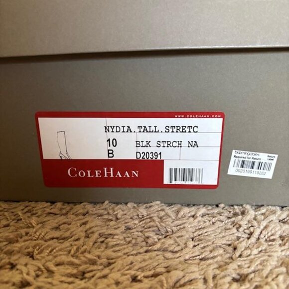 Cole Haan Nydia Tall Stretch Leather Boots Black Sz 10M/10B - Picture 2 of 16